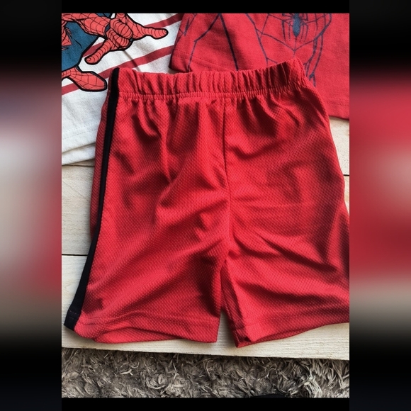 NWT Marvel Spiderman Boys Shorts And Tank Top Short Sleeve 3pc Set Red White 2T - Picture 4 of 5